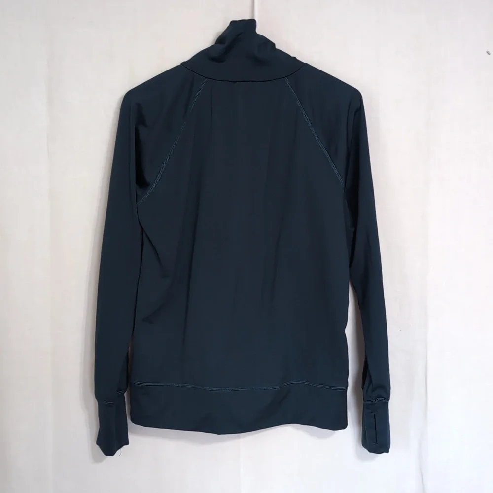 Marika Dark Teal Cinched Turtleneck Sweatshirt Size Small - Picture 5 of 5